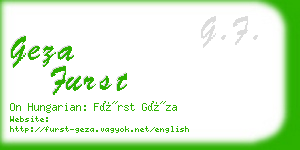 geza furst business card